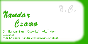 nandor csomo business card